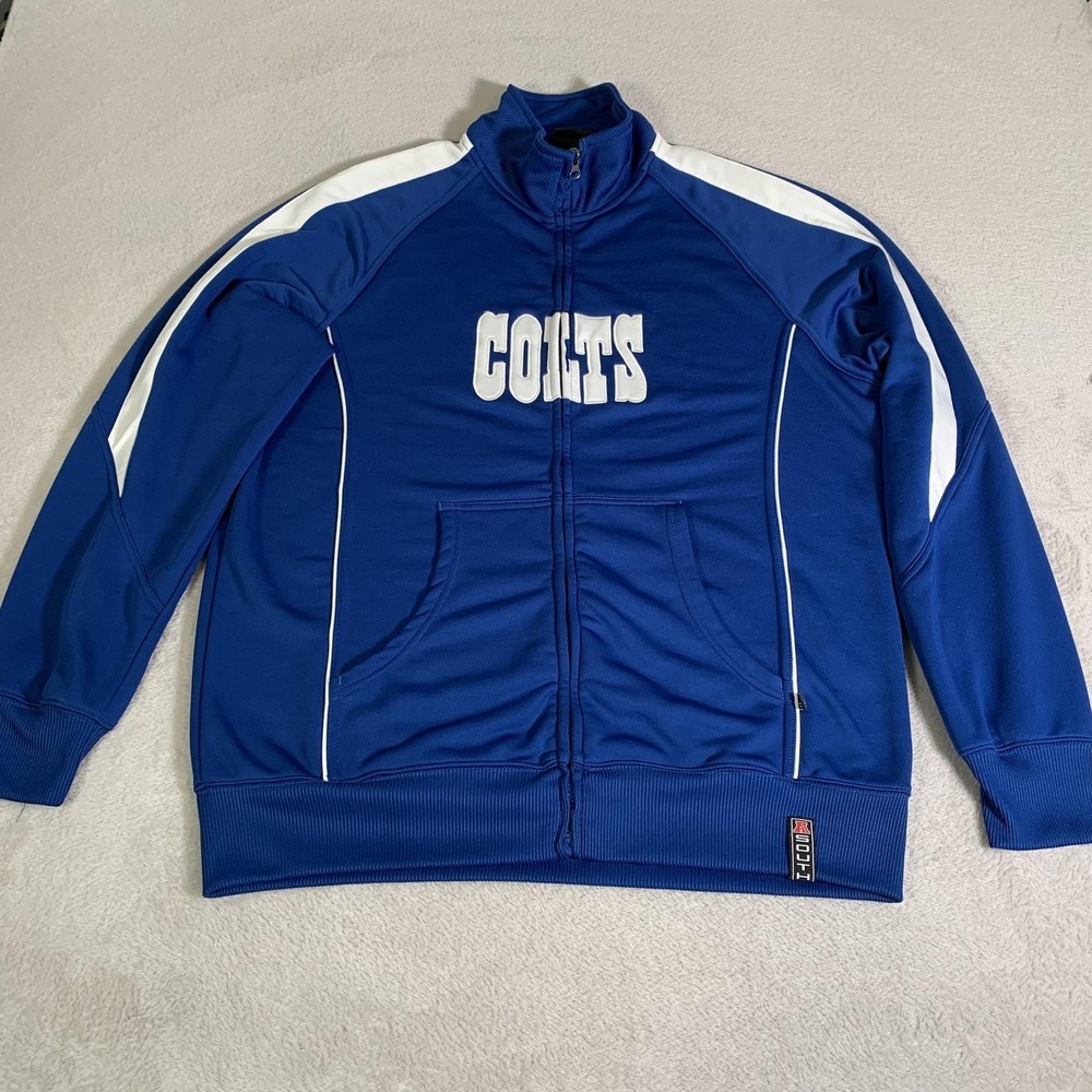 Vintage Indianapolis Colts Jacket Mens Large Blue NFL Football Full Zip Indiana